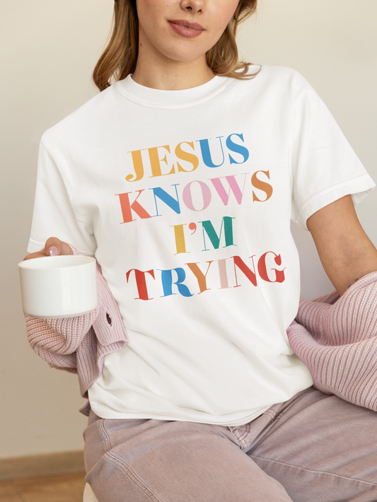 WILD HONEY COLLECTION - 'Jesus Knows...' Garment-Dyed Heavyweight Tee